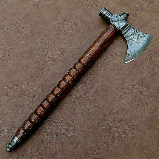 HANDMADE DAMASCUS STEEL TOMAHAWK AXE HATCHET WOOD HANDLE. - SUSA KNIVES