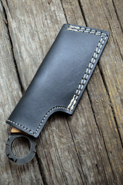 HANDMADE DAMASCUS STEEL BONE & WOOD MINI CLEAVER KNIFE - POCKET KNIFE - SUSA KNIVES