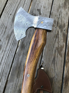 Custom HAND FORGED DAMASCUS STEEL FULL TANG Axe - SUSA KNIVES