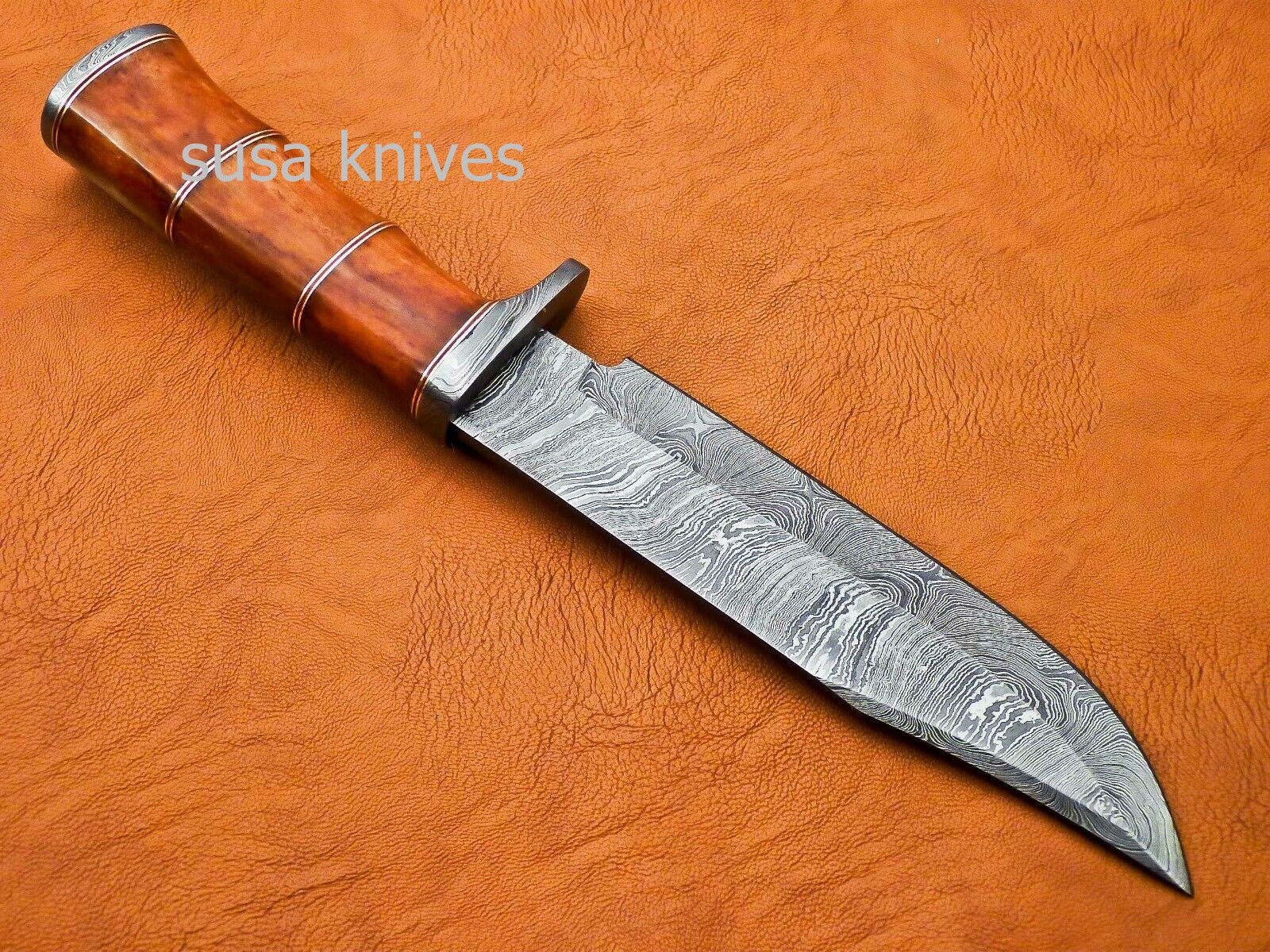 Handmade Damascus Steel 12.00 Inches Damascus Steel Bowie Knive - SUSA KNIVES