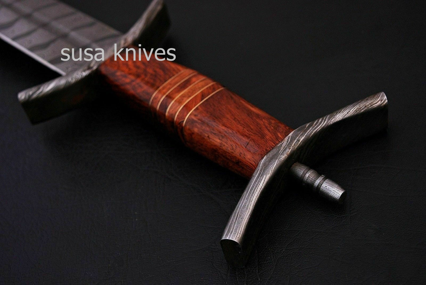 Custom Handmade Damascus Forged Steel Celtic Sword Knife - SUSA KNIVES