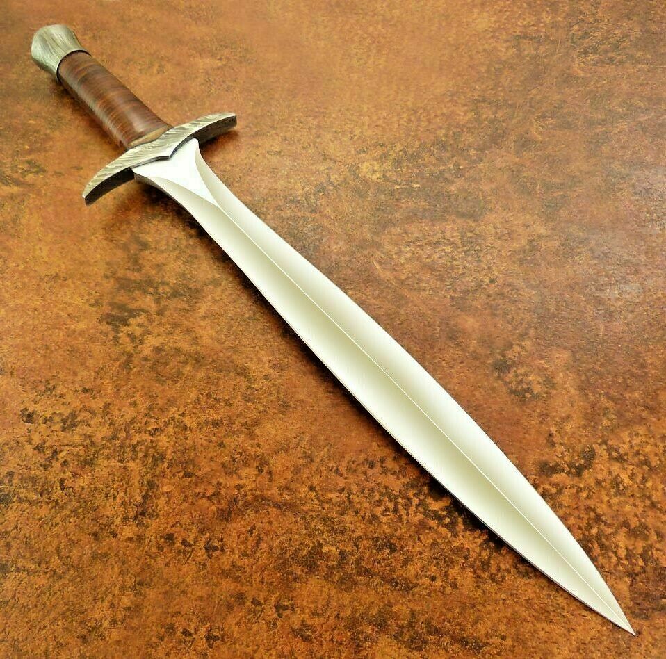 Beautiful Custom Handmade D2 Steel Mini Sword| Sheath | Leather Roll Handle - SUSA KNIVES