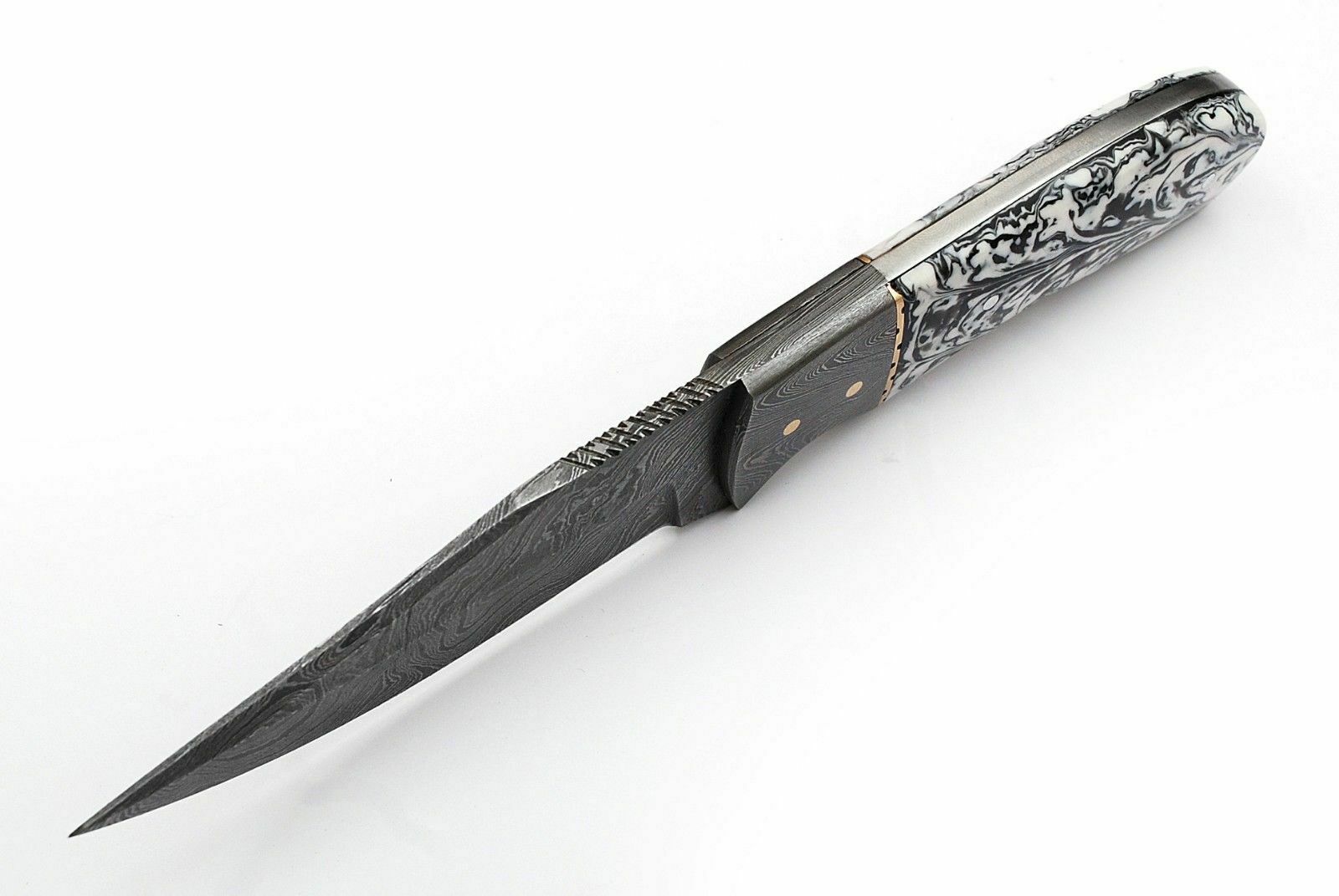 CUSTOM HAND MADE DAMASCUS STEEL FULL TANG HUNTING SKINNER KNIFE - SUSA KNIVES