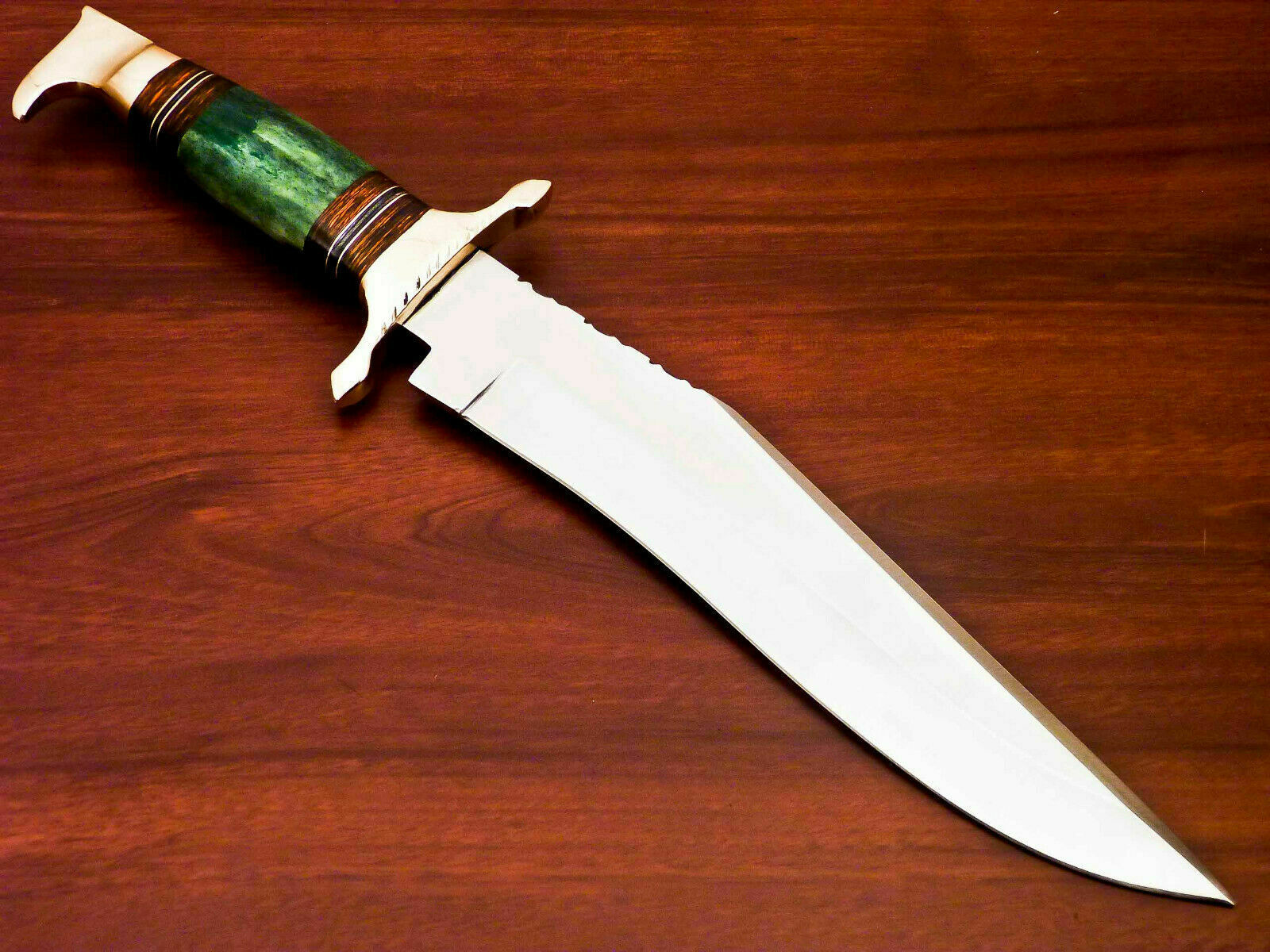 Amazing Custom Handmade D2 Steel Hunting Knife " Stained Camel Bone Handle - SUSA KNIVES