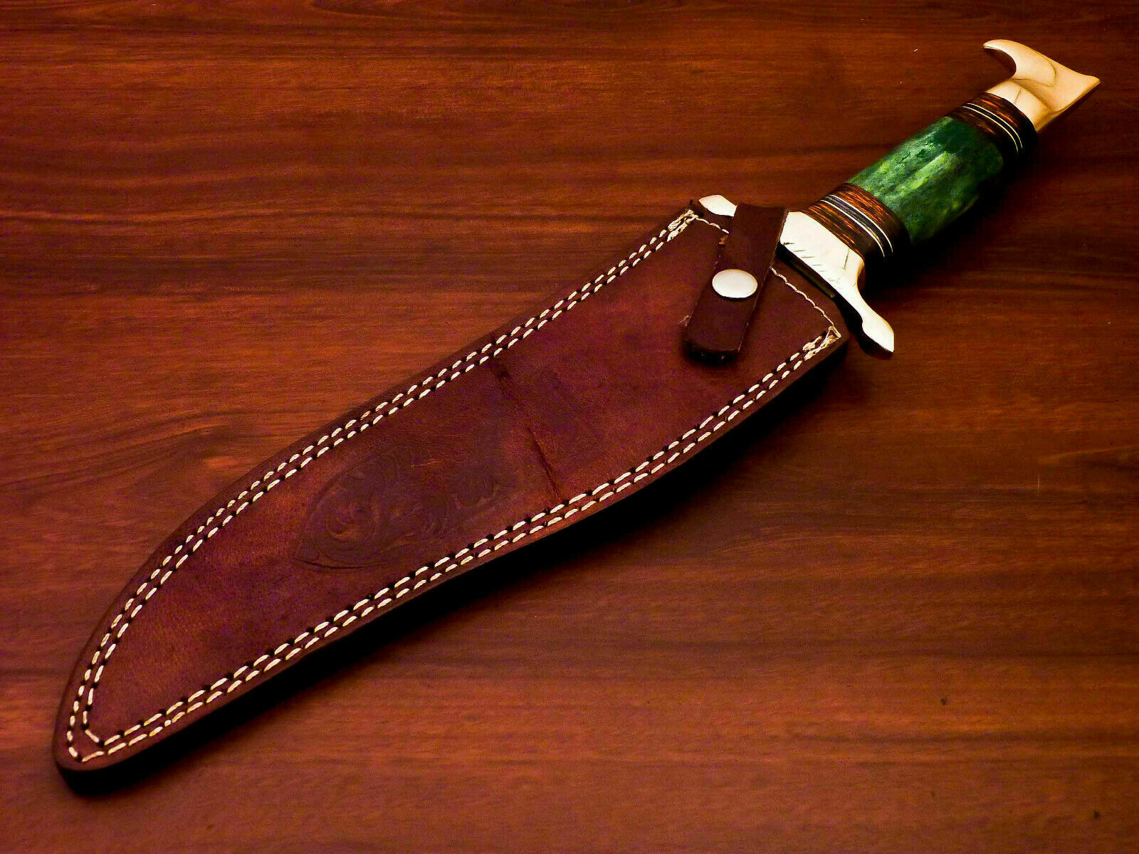 Amazing Custom Handmade D2 Steel Hunting Knife " Stained Camel Bone Handle - SUSA KNIVES