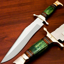 Load image into Gallery viewer, Amazing Custom Handmade D2 Steel Hunting Knife &quot; Stained Camel Bone Handle - SUSA KNIVES
