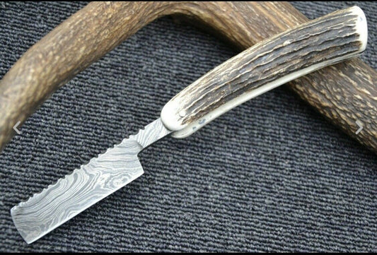 Handmade Damascus Steel Cut Throat Shaving Razor - SUSA KNIVES
