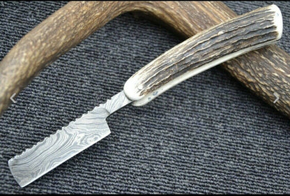 Handmade Damascus Steel Cut Throat Shaving Razor - SUSA KNIVES