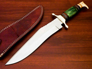 Amazing Custom Handmade D2 Steel Hunting Knife " Stained Camel Bone Handle - SUSA KNIVES