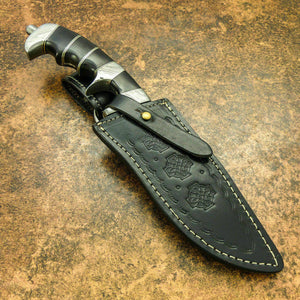 Amazing Custom Handmade D2 Steel Hunting Knife | Sheath " Buffalo horn Handle - SUSA KNIVES