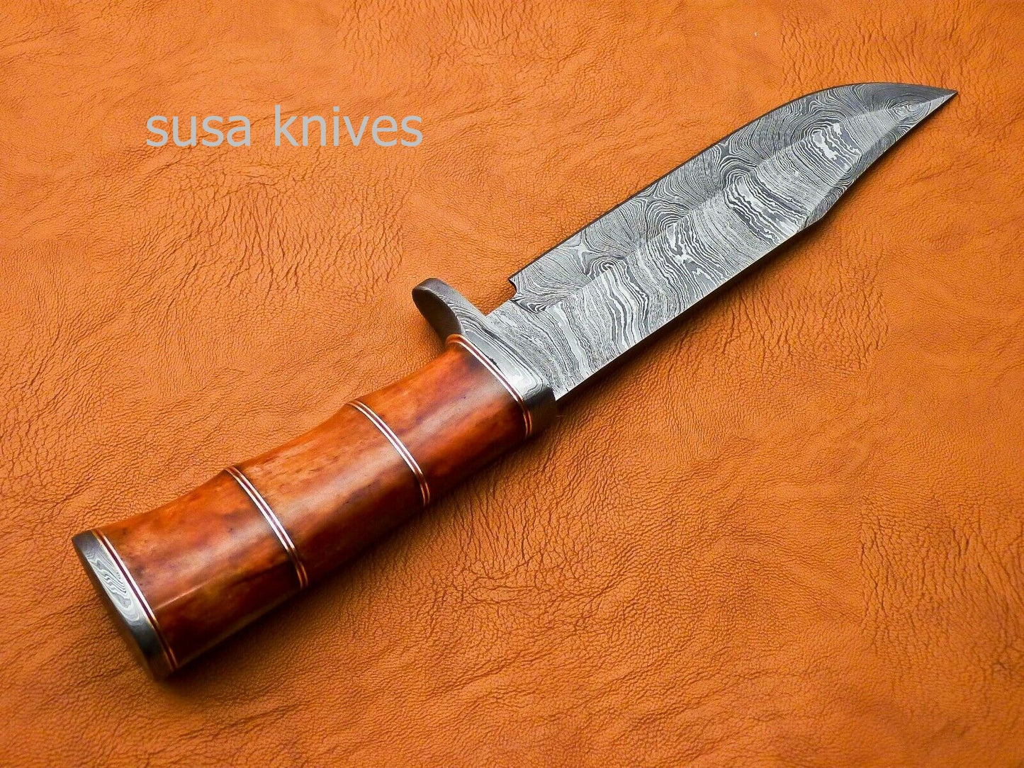 Handmade Damascus Steel 12.00 Inches Damascus Steel Bowie Knive - SUSA KNIVES