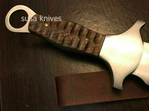 Custom Hand Made D2 STeel Beautiful Hunting Sword With Wood Handle - SUSA KNIVES