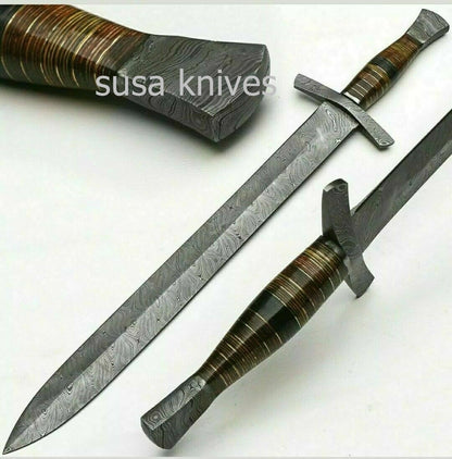 Custom Handmade Damascus Forged Steel sword Knife - SUSA KNIVES