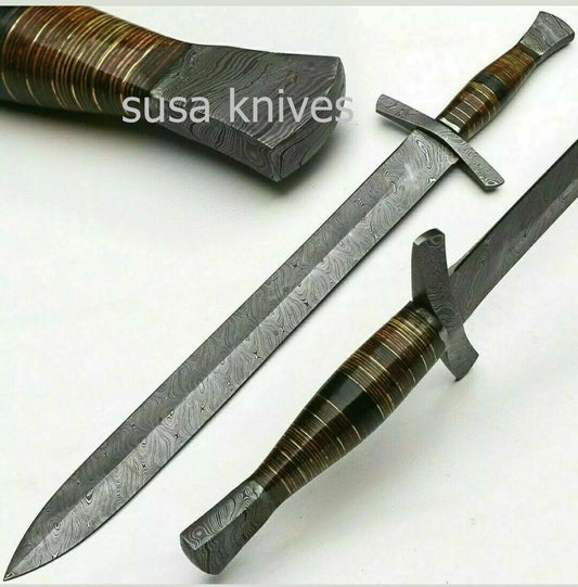 Custom Handmade Damascus Forged Steel sword Knife - SUSA KNIVES