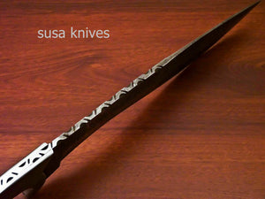 Kukri Knife -Custom Handmade Damascus Kukri Knife [Sheath] Hard Wood Handle - SUSA KNIVES