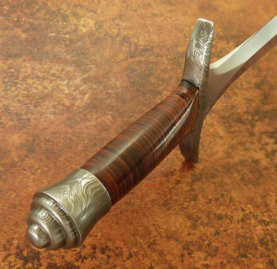 Beautiful Custom Handmade D2 Steel Mini Sword| Sheath | Leather Roll Handle - SUSA KNIVES