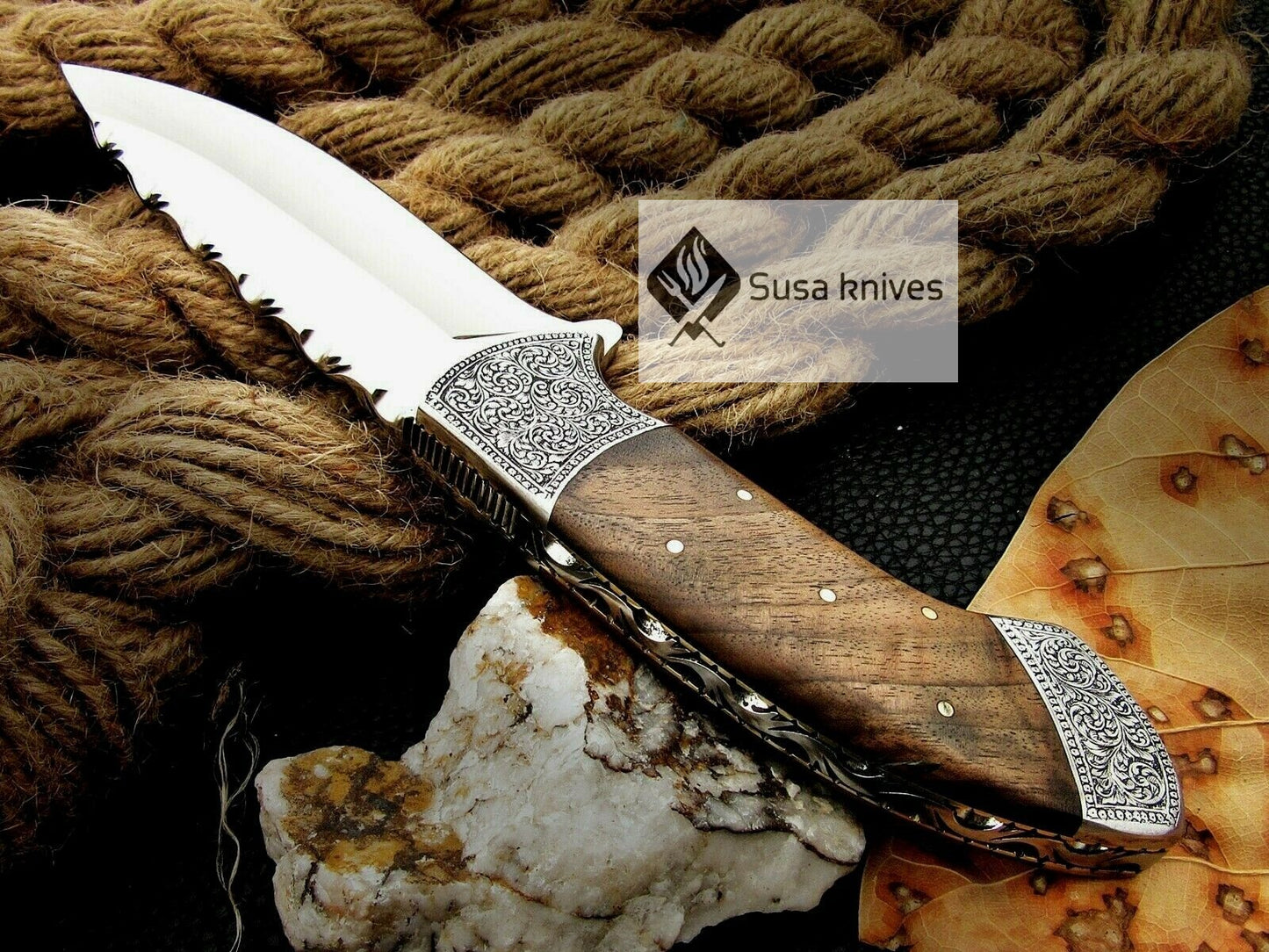 HANDMADE ENGRAVED OUTDOOR HUNTING / FIGHTING CLAW KNIFE - SUSA KNIVES