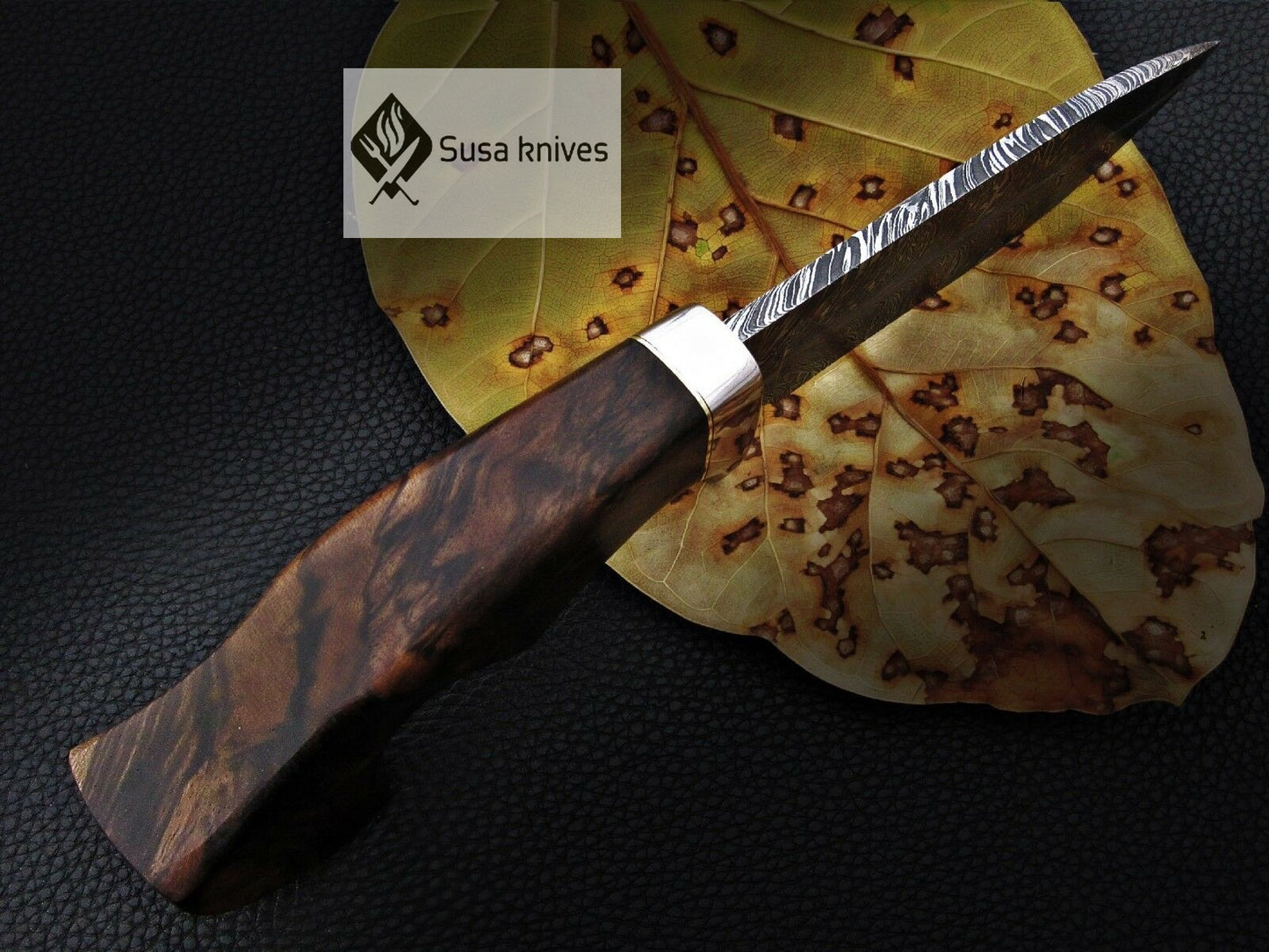 CUSTOM MADE, FEATHER PATTERN,SCENIC HANDLE, OUTDOOR HUNTING, FIGHTING CLAW KNIFE - SUSA KNIVES