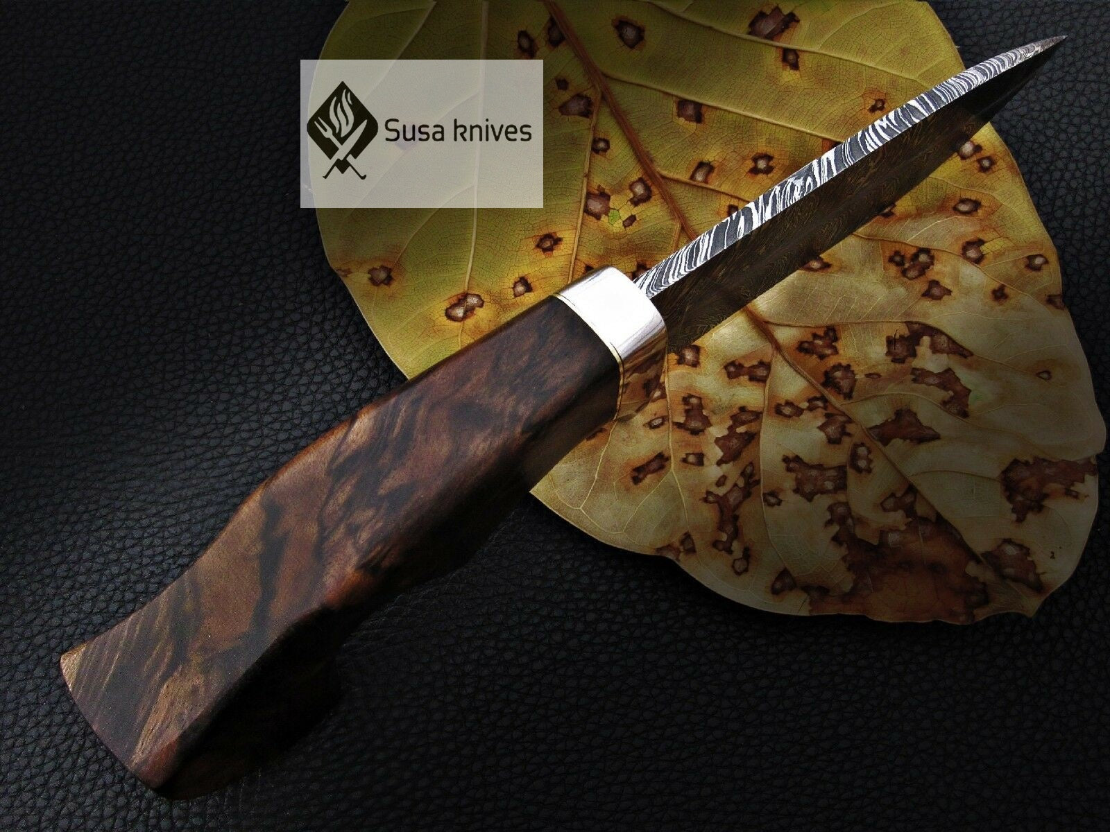 CUSTOM MADE, FEATHER PATTERN,SCENIC HANDLE, OUTDOOR HUNTING, FIGHTING CLAW KNIFE - SUSA KNIVES