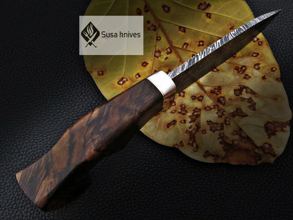 CUSTOM MADE, FEATHER PATTERN,SCENIC HANDLE, OUTDOOR HUNTING, FIGHTING CLAW KNIFE - SUSA KNIVES