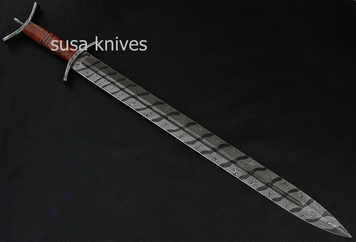 Custom Handmade Damascus Forged Steel Celtic Sword Knife - SUSA KNIVES