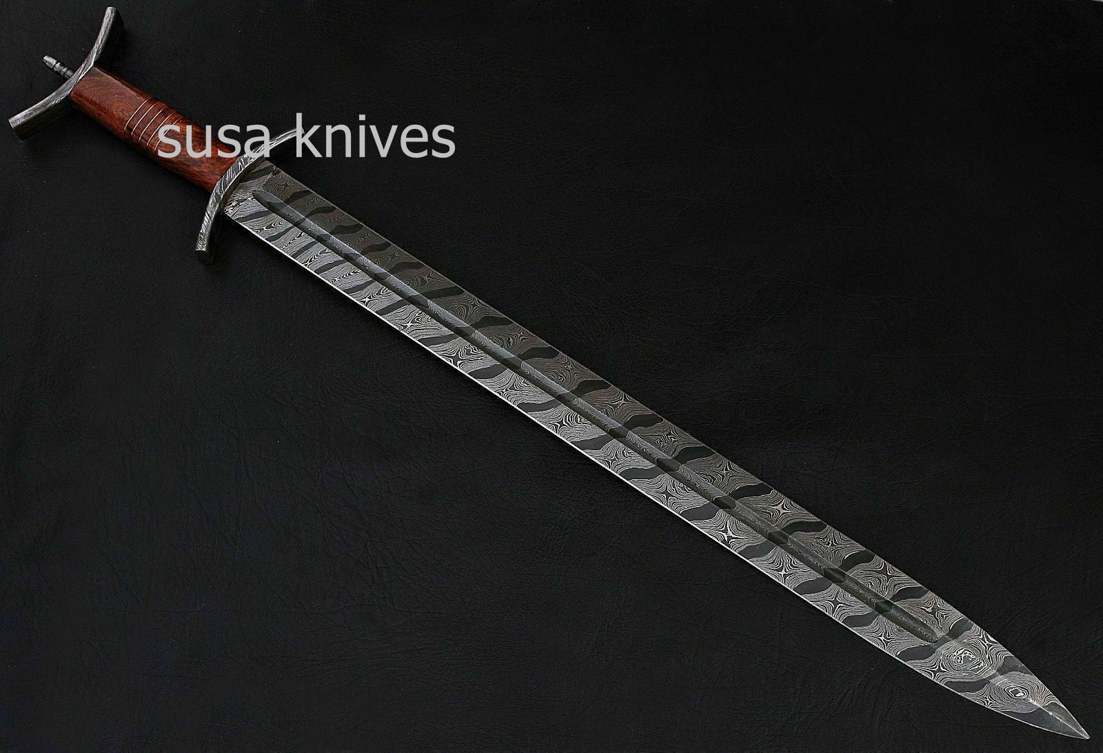 Custom Handmade Damascus Forged Steel Celtic Sword Knife - SUSA KNIVES