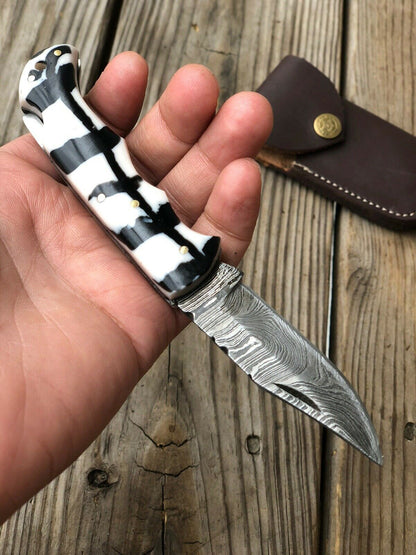 Custom HAND FORGED DAMASCUS STEEL Folding Pocket Knife W/ Back Lock - SUSA KNIVES