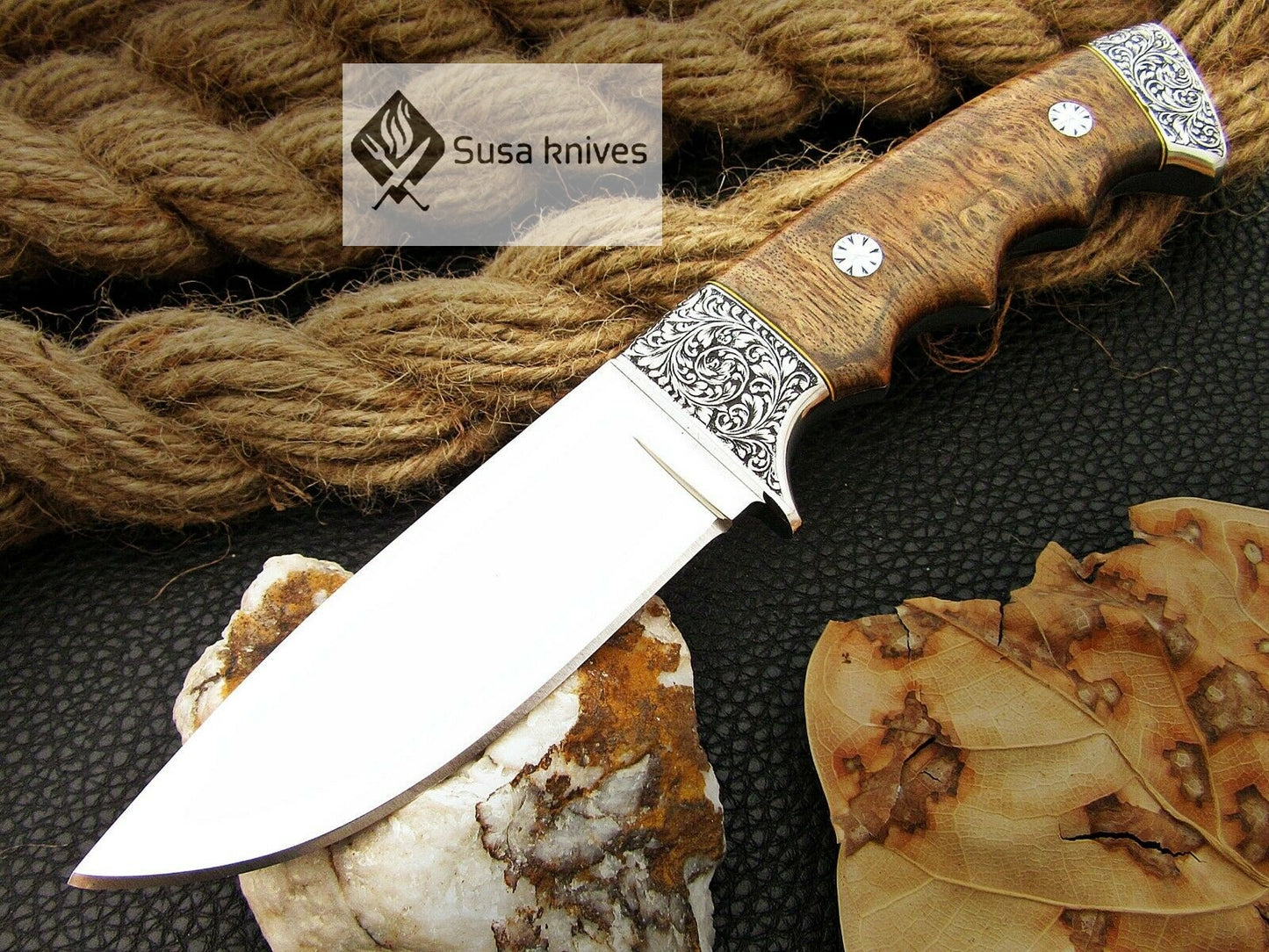 HANDMADE OUTCLASS ENGRAVED, HUNTING/FIGHTING CLAW KNIFE 440C MIRROR POLISHED - SUSA KNIVES