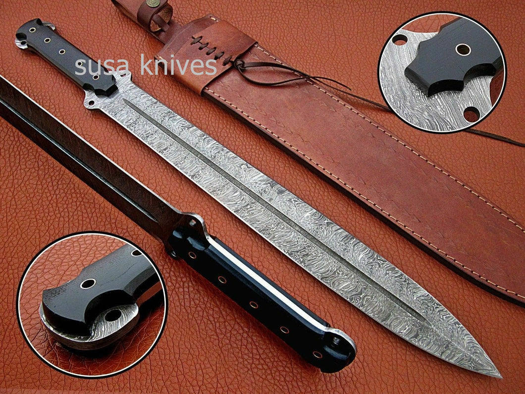 Customized Handmade Moqen Damascus Steel Sword - SUSA KNIVES