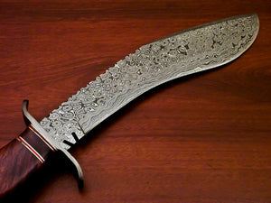 -Custom Handmade Damascus Kukri Knife [Sheath] Natural Wood Handle - SUSA KNIVES