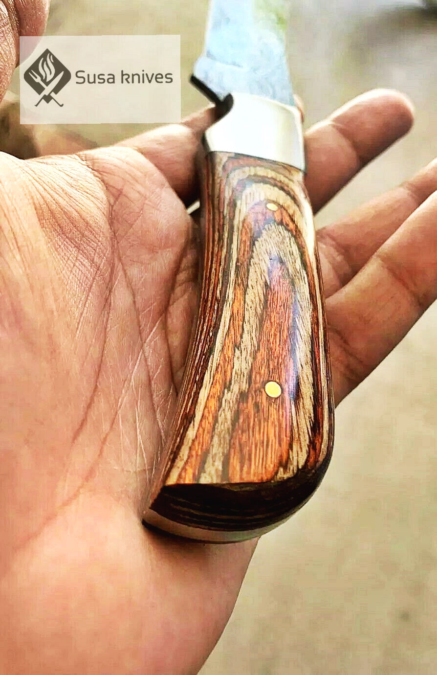 HAND FORGED DAMASCUS Overall Length:  9" Inches - SUSA KNIVES
