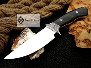 , HANDMADE ENGRAVED, HUNTING/FIGHTING KNIFE  440C MIRROR POLISHED - SUSA KNIVES