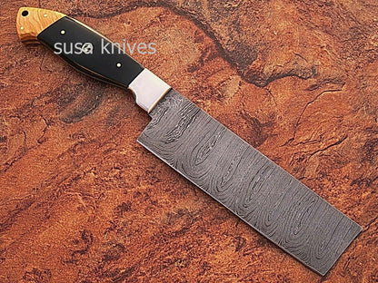 CUSTOM MADE DAMASCUS BLADE 4Pcs. CHEF/KITCHEN KNIVES SET - SUSA KNIVES