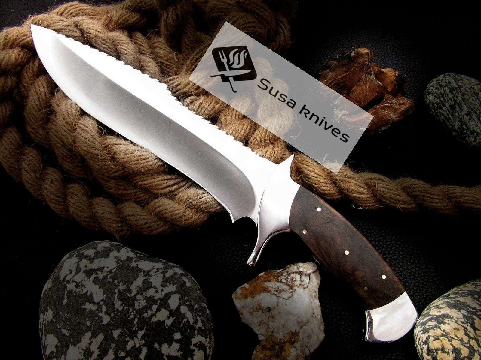 CUSTOM MADE, 440 C ,OUTDOOR JUNGLE HUNTING SURVIVAL FIGHTING CLAW BOWIE KNIFE - SUSA KNIVES