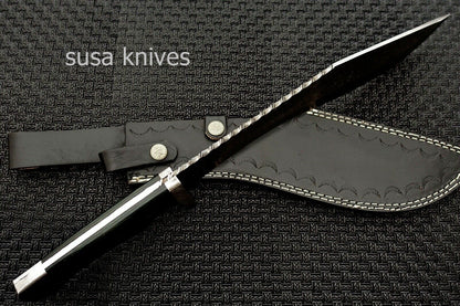 Custom Handmade Damascus Kukri Knife - SUSA KNIVES