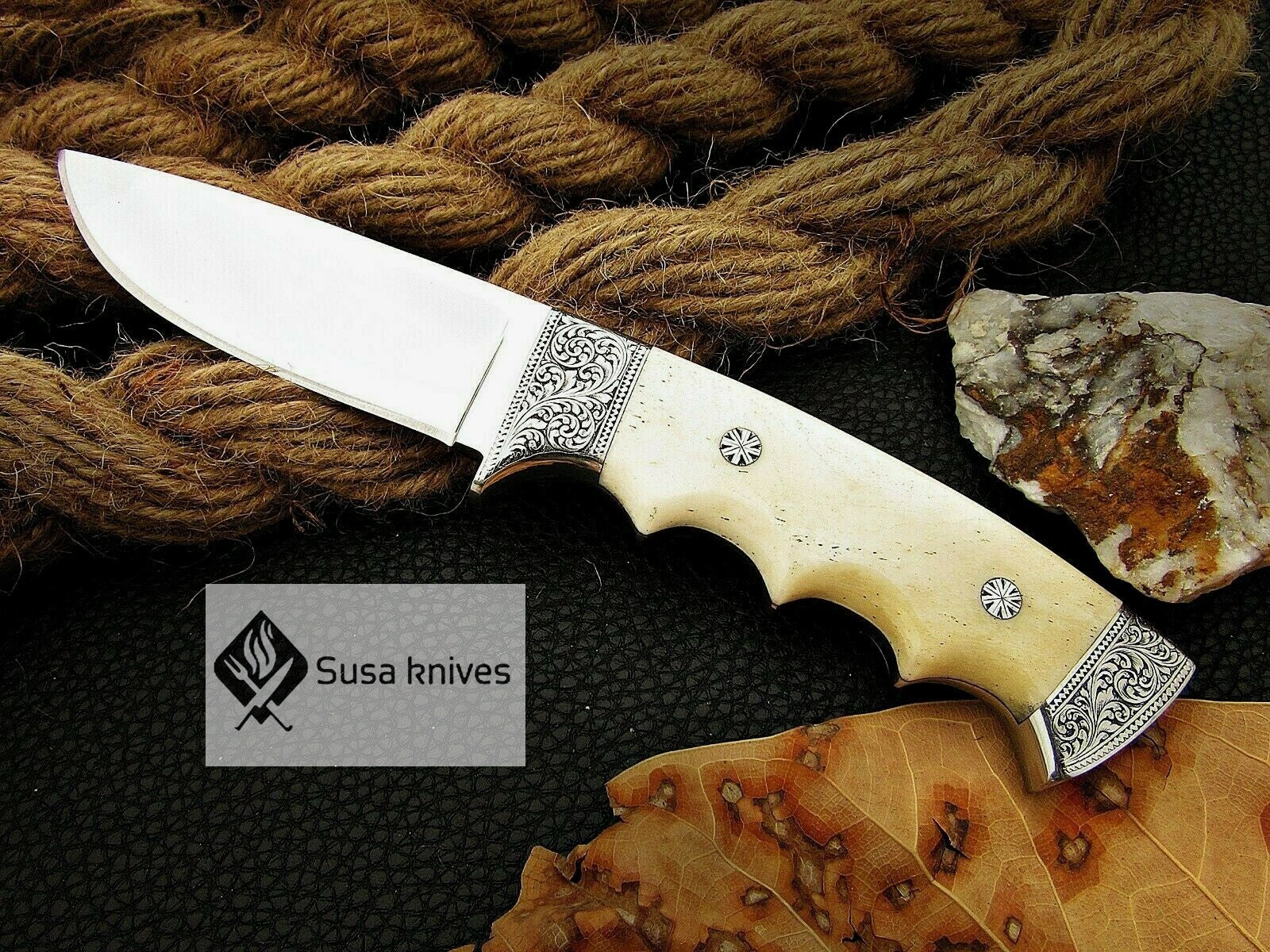 HANDMADE OUTCLASS ENGRAVED, HUNTING/FIGHTING CLAW KNIFE  440C MIRROR POLISHED - SUSA KNIVES