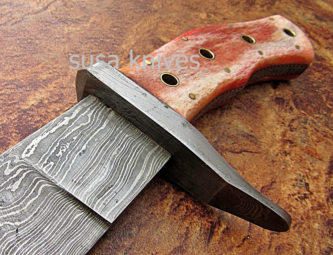CUSTOM HAND MADE DAMASCUS STEEL HUNTING SWORD KNIFE. - SUSA KNIVES