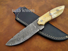 Load image into Gallery viewer, Custom hand crafted Damascus steel Moqen,s hunting knife - SUSA KNIVES
