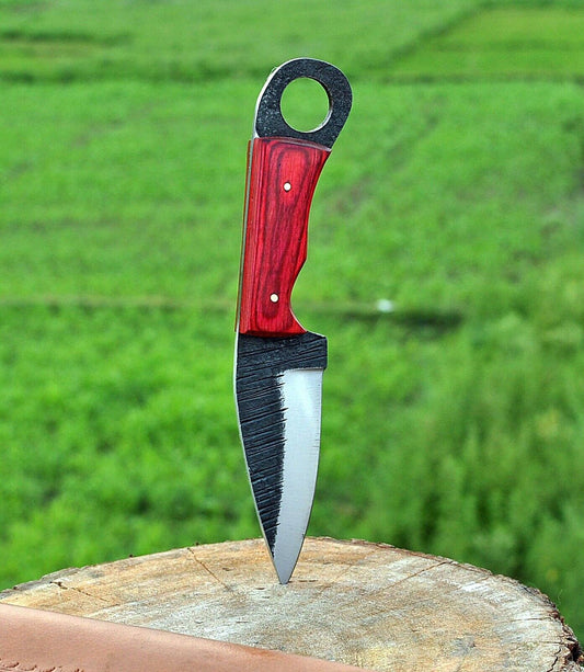 hand Forged Railroad Spike Carbon Steel Hunting Knife W/ Wood Handle - SUSA KNIVES