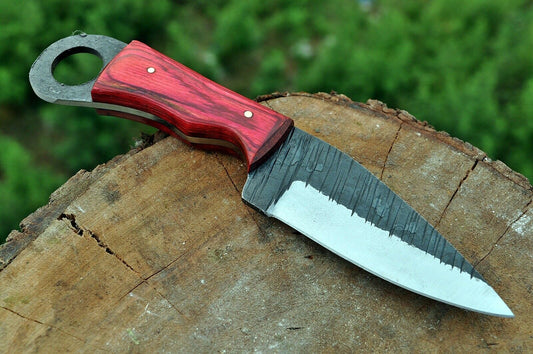 hand Forged Railroad Spike Carbon Steel Hunting Knife W/ Wood Handle - SUSA KNIVES