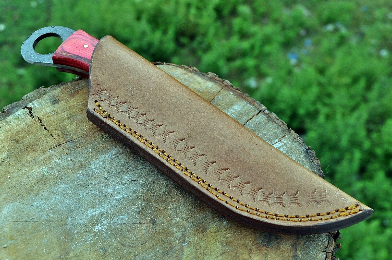 hand Forged Railroad Spike Carbon Steel Hunting Knife W/ Wood Handle - SUSA KNIVES