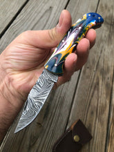 Load image into Gallery viewer, HAND FORGED DAMASCUS STEEL Folding Pocket Knife W/ Backlock - SUSA KNIVES
