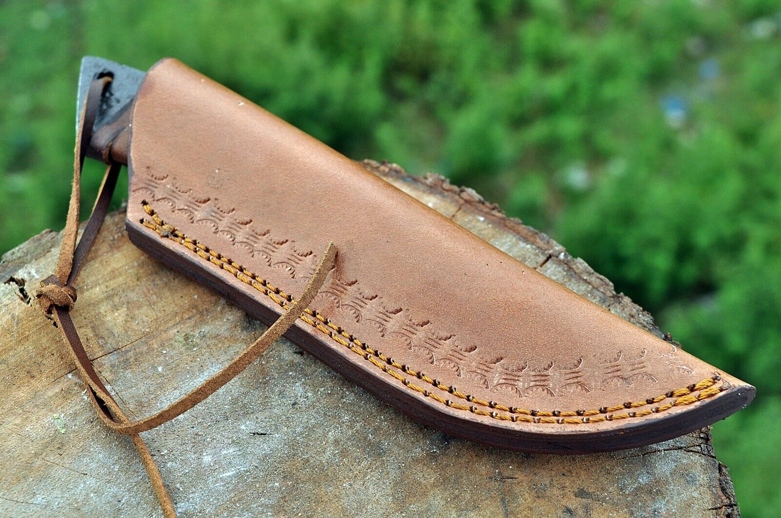 hand Forged Railroad Spike Carbon Steel Hunting Knife W/ Pure Leather Handle - SUSA KNIVES