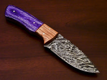 Load image into Gallery viewer, CUSTOM HAND MADE DAMASCUS STEEL FULL TANG KNIFE-HARD WOOD - SUSA KNIVES
