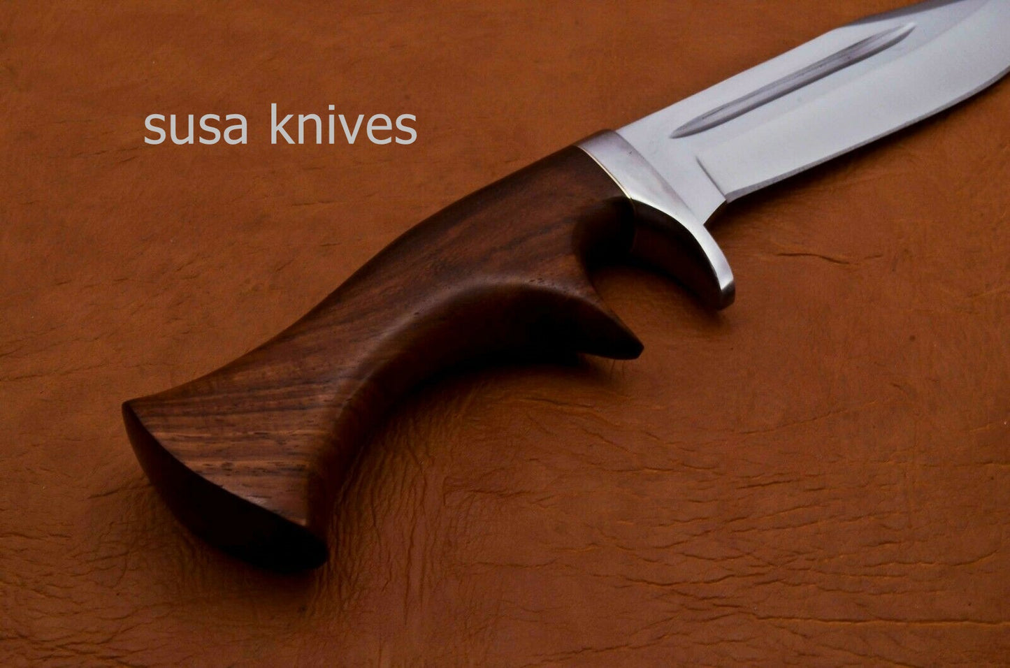 Handmade D2 Steenless Steel 11.00 Inches Bowie Knive Rose Wood Handle - SUSA KNIVES