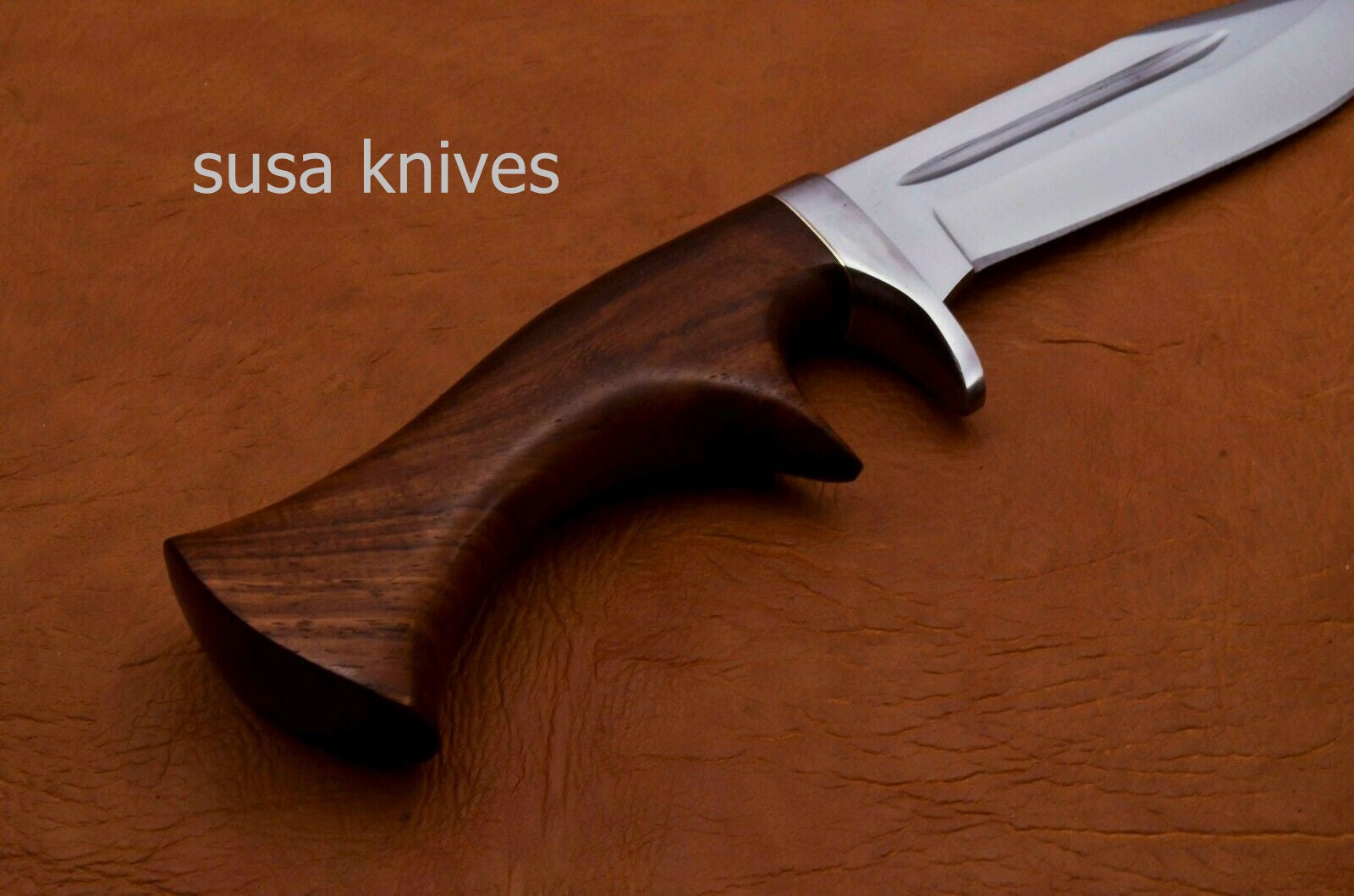 Handmade D2 Steenless Steel 11.00 Inches Bowie Knive Rose Wood Handle - SUSA KNIVES