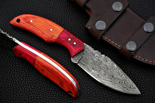 CUSTOM HAND MADE DAMASCUS STEEL HUNTING SKINNER KNIFE. - SUSA KNIVES