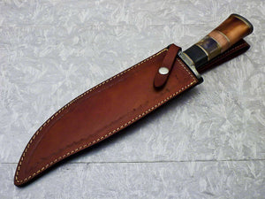 Amazing Custom Handmade Damascus Steel Bowie Knife " Stained Camel bone Handle - SUSA KNIVES