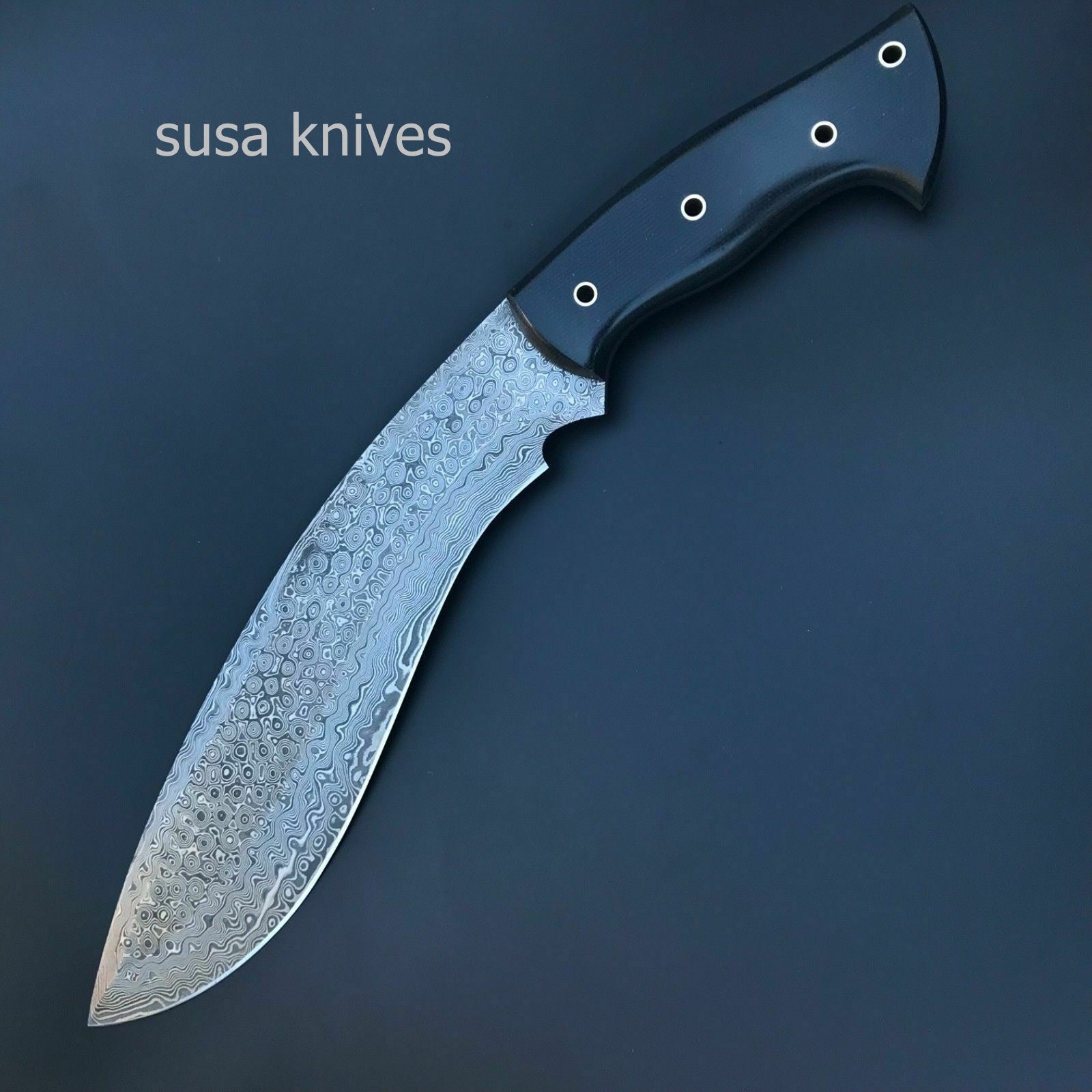 Custom Handmade Damascus Steel Amazing Kukri Knife With Black Micarta Handle - SUSA KNIVES