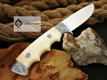 HANDMADE OUTCLASS ENGRAVED, HUNTING/FIGHTING CLAW KNIFE  440C MIRROR POLISHED - SUSA KNIVES